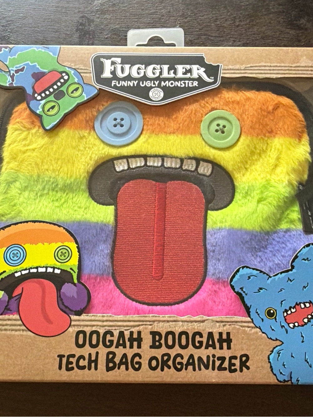 Fuggler Rainbow Oogah Boogah Tech Bag Organizer - Plush Stripe